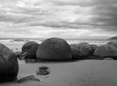 Vom Meer geformte Steinkugeln auf Neuseeland (Moeraki Boulders)